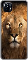 Geschikt voor Xiaomi Mi 11 hoesje - Leeuw - Dieren - Zwart - Licht - Bruin - Portret - Siliconen Telefoonhoesje