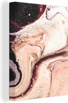 Toile Peinture Pierre - Marbre - Gemme - Abstrait - Nature - Rose - 90x120 cm - Décoration murale
