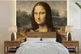 Behang - Fotobehang Mona Lisa - Kat - Leonardo da Vinci - Vintage - Kunstwerk - Oude meesters - Schilderij - Breedte 240 cm x hoogte 240 cm