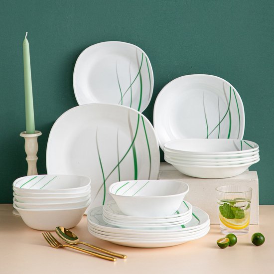 Service Corelle pour 6 personnes, résistant aux éclats, service de