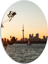 WallClassics - PVC Schuimplaat Ovaal - Toronto Tower - 42x56 cm Foto op Ovaal  (Met Ophangsysteem)