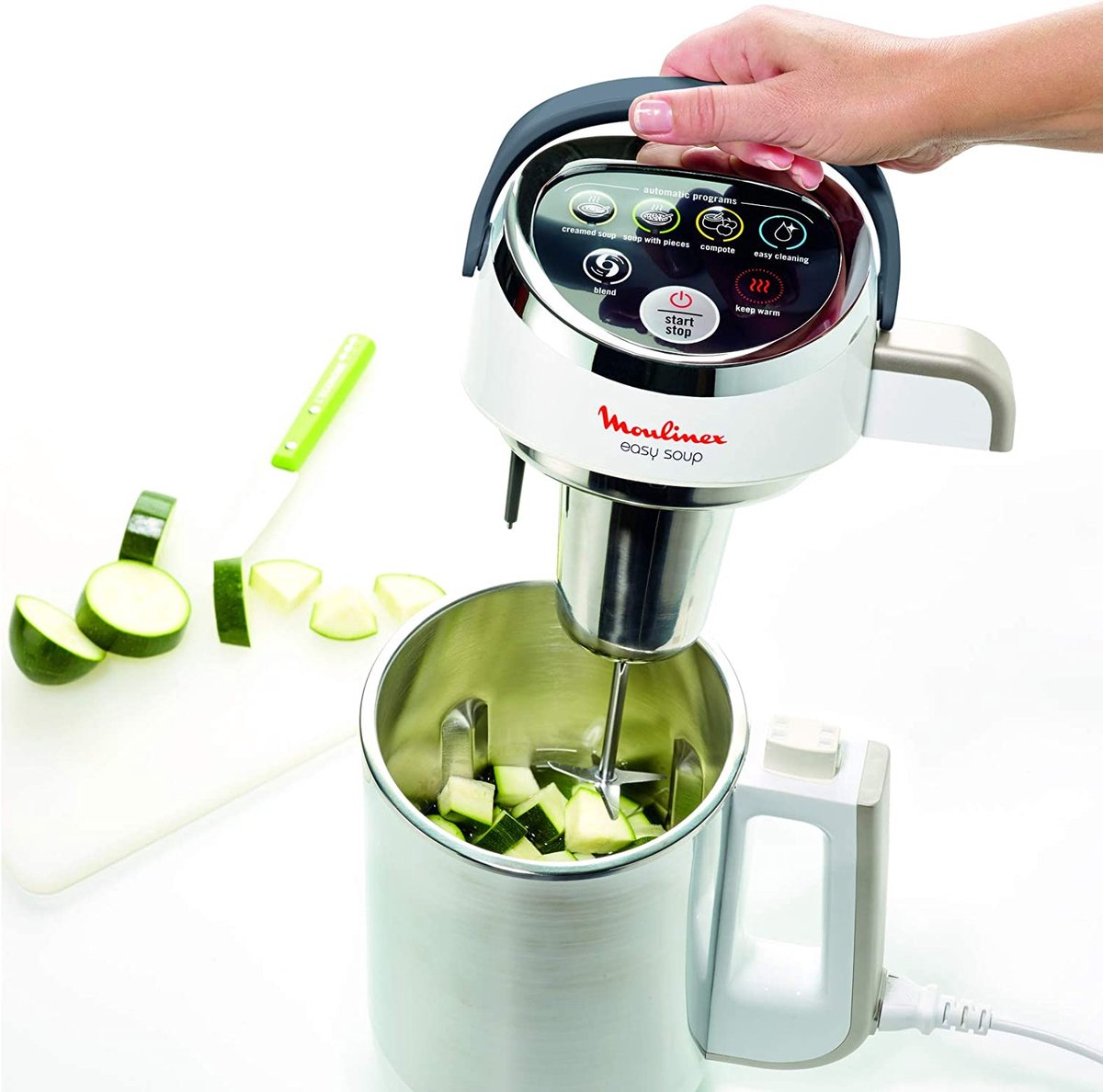 Moulinex Easy Soup Blender Chauffant, Robot cuiseur, Double Paroi, Capacité  1,2L,Soupe & Découpe Légumes