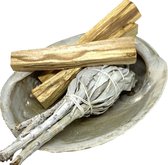 Reinig je huis pakket Soulfloating - Smudge Kit L - Witte salie - Palo Santo sticks, Abalone schelp - incl. handleiding NL - voor energetische reiniging - original