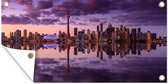 Schuttingposter Nachthorizon van de binnenstad van het Canadese Toronto - 200x100 cm - Tuindoek