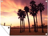 Tuinposter - Tuindoek - Tuinposters buiten - Santa Monica Beach zonsondergang - 120x90 cm - Tuin