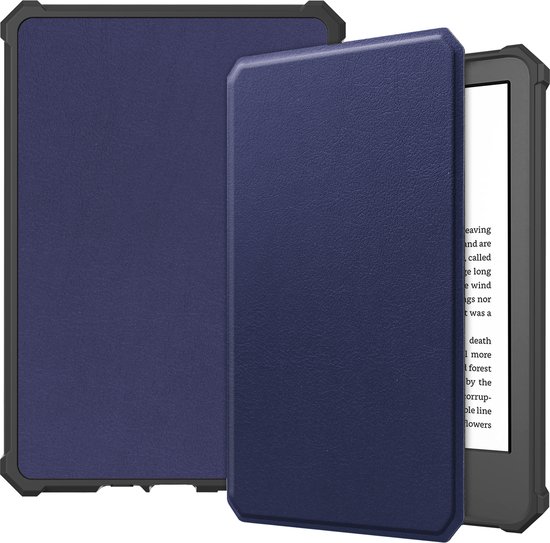 Case2go - Hoes geschikt voor Amazon Kindle 11 (2022) - TPU Book Case - Auto/Wake functie - Donker Blauw