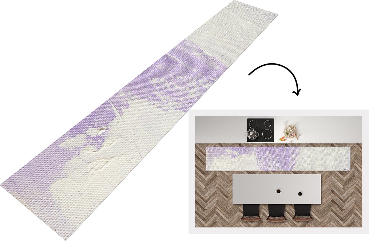 KitchenYeah Keukenloper - Loper keuken - Abstract - Verf - Design - 360x60 cm - Keukenloper vinyl Multicolor