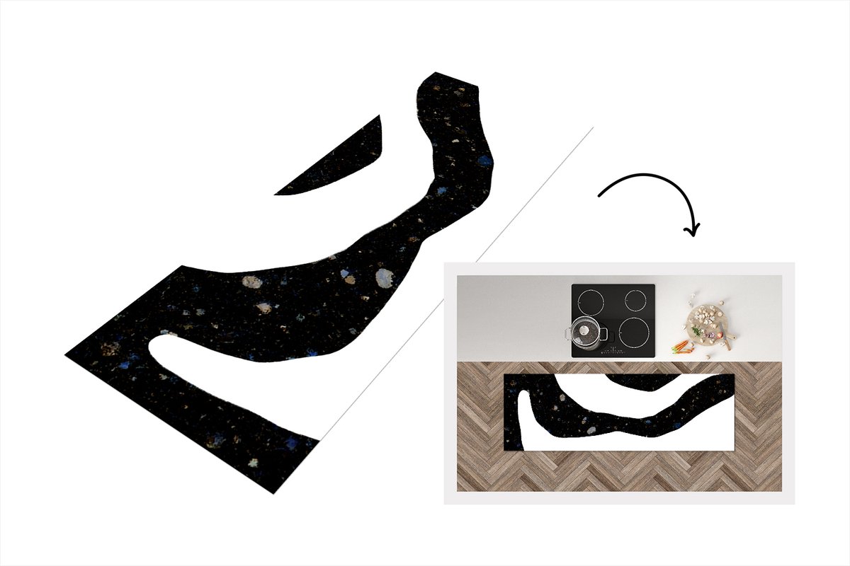 KitchenYeah Keukenloper - Loper keuken - Abstract - Minimalisme - Design - 180x60 cm - Keukenloper vinyl Multicolor