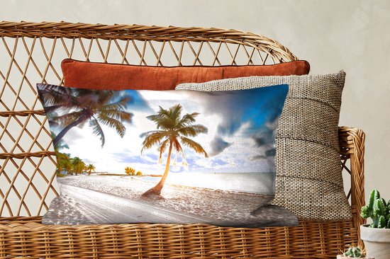 Sierkussens - Kussen - De zon gaat onder bij een tropisch strand - 60x40 cm - Kussen van katoen