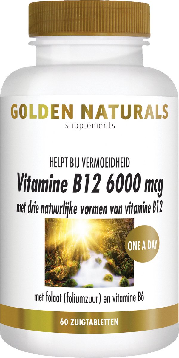 Goedkoopste Golden Naturals Vitamine B12 6000 mcg (60 veganistische zuigtabletten