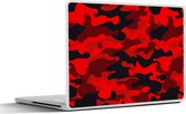 Laptop sticker - 12.3 inch - Camouflage - Rood - Patronen - 30x22cm - Laptopstickers - Laptop skin - Cover