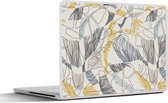 Laptop sticker - 10.1 inch - Line Art - Jungle - Patronen - Goud - 25x18cm - Laptopstickers - Laptop skin - Cover