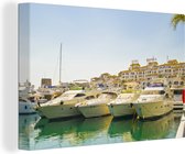 Canvas Schilderij De Jachthaven van Marbella Spanje - 90x60 cm - Wanddecoratie