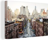 Canvas Schilderij New York - Amerika - Auto - 120x80 cm - Wanddecoratie