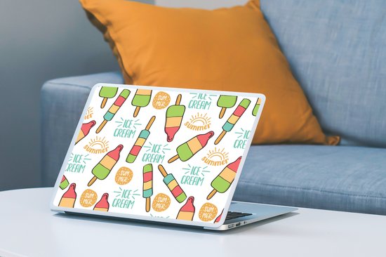 Autocollant pour ordinateur portable - 14 pouces - Crème glacée - Été - Motifs - 32x5x23x5cm - Autocollants pour ordinateur portable - Peau pour ordinateur portable - Couverture