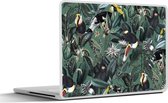 Laptop sticker - 10.1 inch - Bloemen - Vogel- Collage - 25x18cm - Laptopstickers - Laptop skin - Cover
