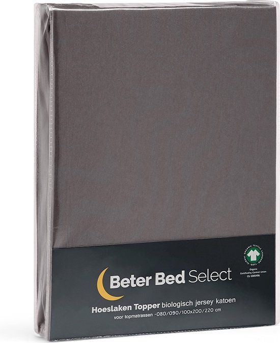 Beter Bed Select Hoeslaken Biologisch jersey topper 80/90/100 x 200