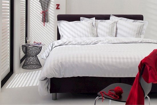 Damai Linea - Dekbedovertrek - Eenpersoons - 140 x 200/220 cm - Wit + 1 kussensloop 60x70 van Damai — afbeelding 4