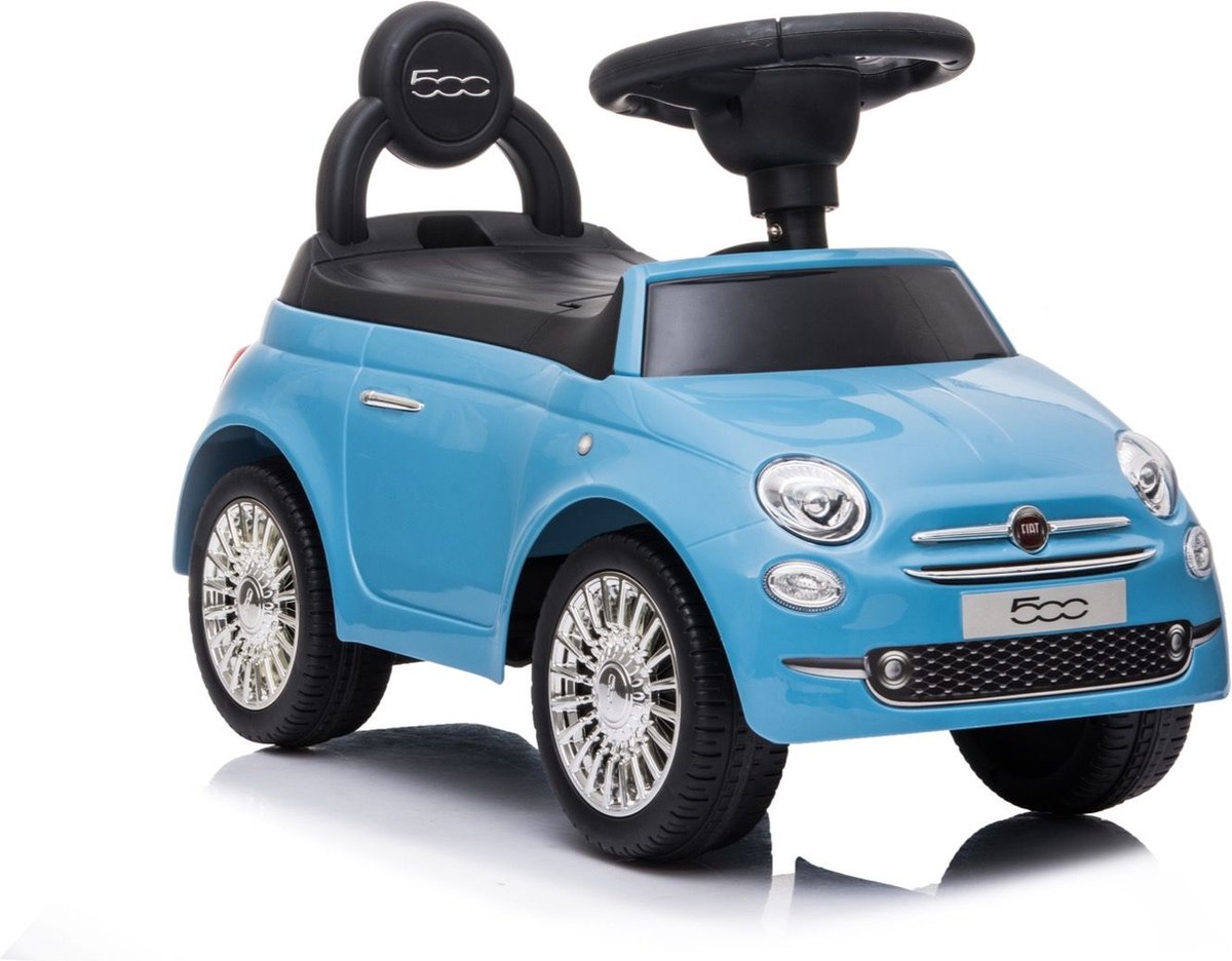 Fiat 500 Loopauto Blauw Hoogwaardige afwerking Inclusief