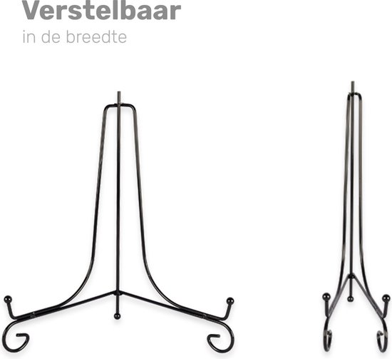 YKKJ 2 stuks zwarte ijzeren standaard van 4 inch, ijzeren standaard voor fotosezel, fotolijst en sprekersstandaard voor kookboeken, tablets en kunstwerken