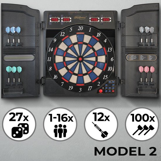 KOTO Royal 580, Elektronisch Dartbord, Dartbord met Softtip Darts, E-Darts Multiplayer, 36 spellen en meer dan 580 variaties, Professioneel Elektronisch Dartspel, DartSet
