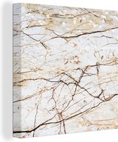 Tableau sur toile Marbre - Marron - Wit - 20x20 cm - Décoration murale