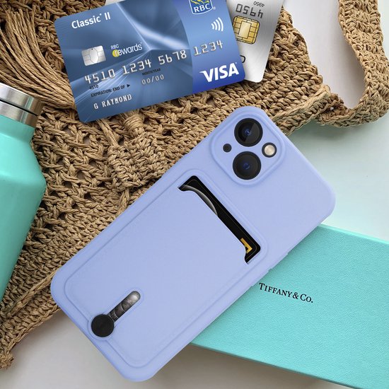 Coverzs adapté pour Apple iPhone 13 Pro étui porte-cartes avec curseur - violet