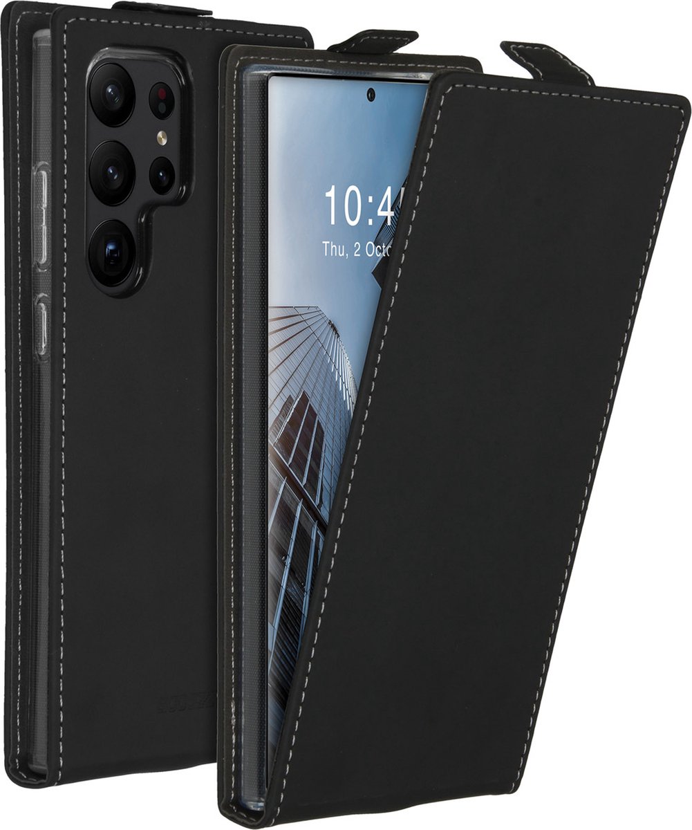 Accezz Hoesje Geschikt voor Samsung Galaxy S23 Ultra Hoesje Met Pasjeshouder - Accezz Flipcase - Zwart