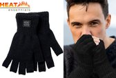 Heat Essentials - Gants Sans Doigts - Unisexe - Zwart - XXL - Gants Thermo Sans Doigts - Gants Femme - Gants Homme - Gants Hiver
