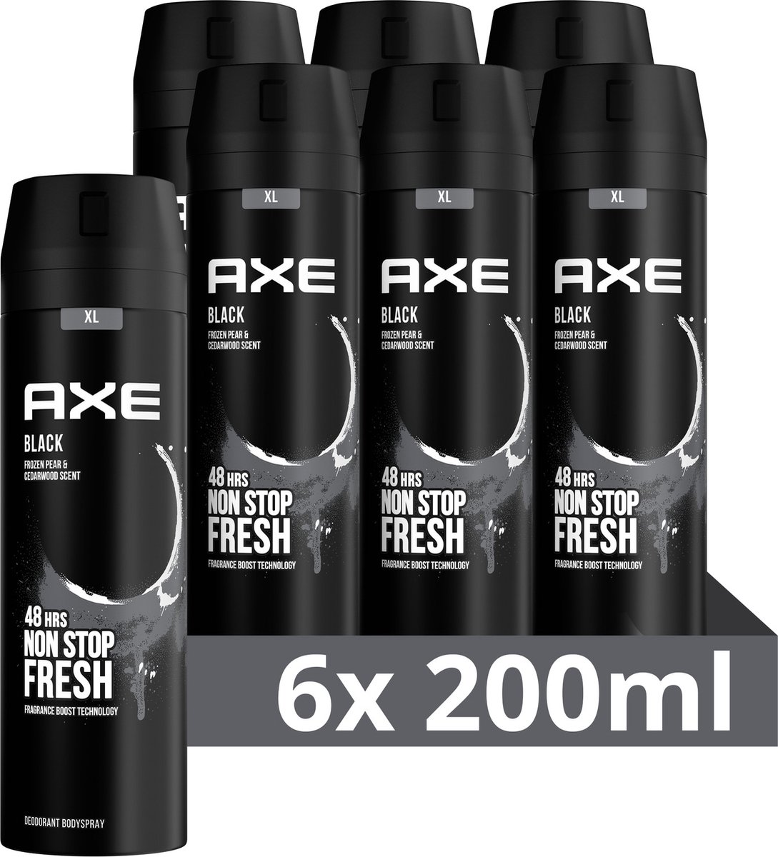 Verborgen foto Onderzoek Axe Black Bodyspray Deodorant - 6 x 200 ml - Voordeelverpakking | bol.com