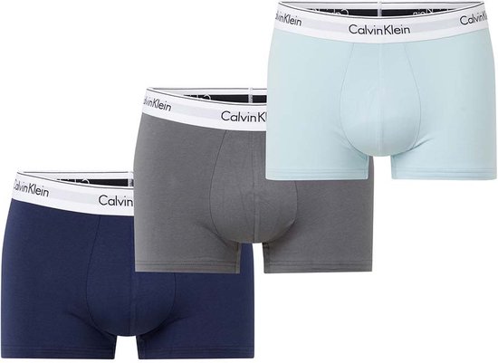 Calvin Klein 3-pack boxershorts trunk GREY SKY/ PALEST BLUE/ COBALT SPHRE