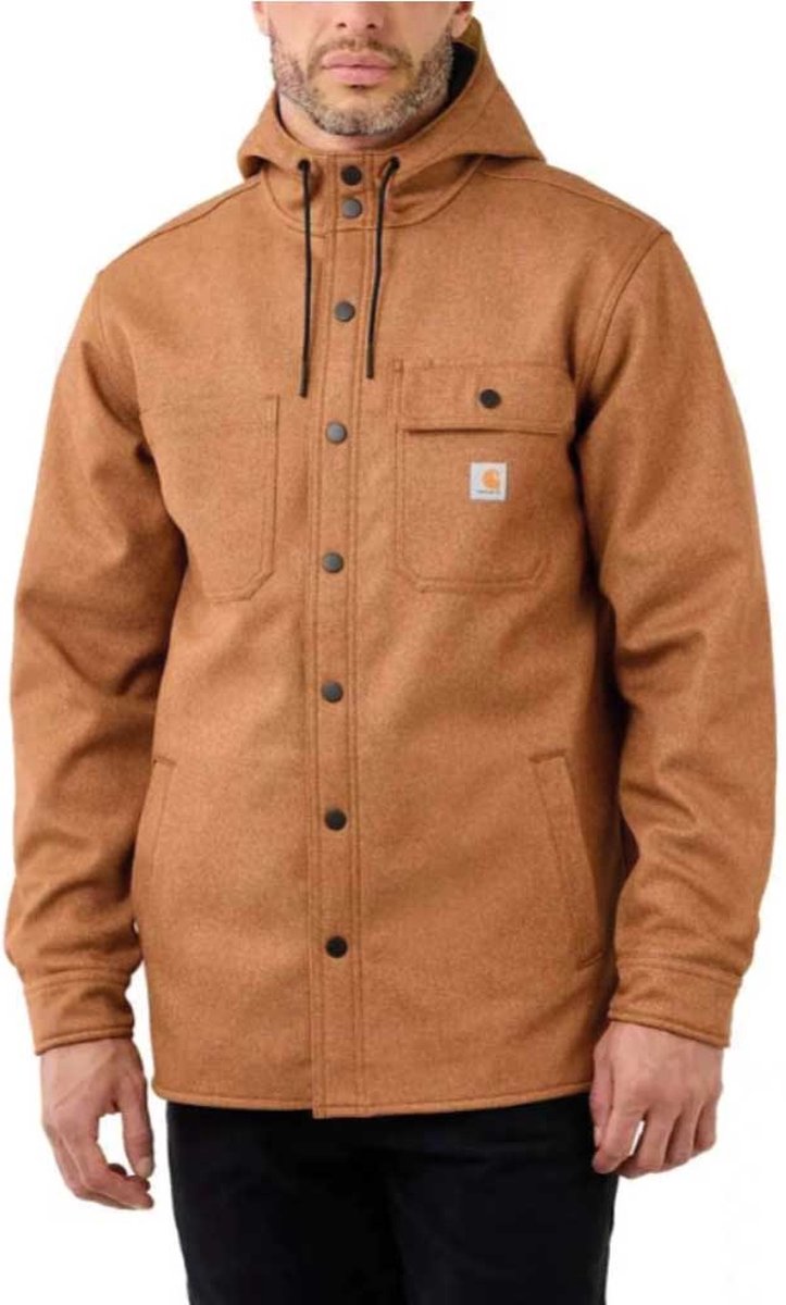 Carhartt Rain Defender Hooded Shirt Jacket Oiled Walnut Heather