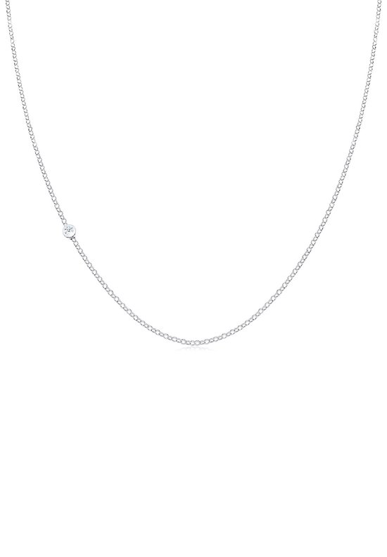 Elli PREMIUM Dames Halsketting Dames Basic Trend met Diamant (0,03 ct.) in 925 Sterling Zilvere roos