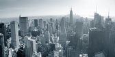 Fotobehangkoning - Behang - Vliesbehang - Fotobehang XXL - New York stad skyline in zwart en wit - 550 x 270 cm