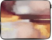 Laptophoes - Abstract - Pastel - Verf - Goud - Glitters - Laptop sleeve - Laptop case - 17 Inch