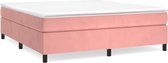 vidaXL - Boxspring - bed - fluweel - roze - 180x200 - cm