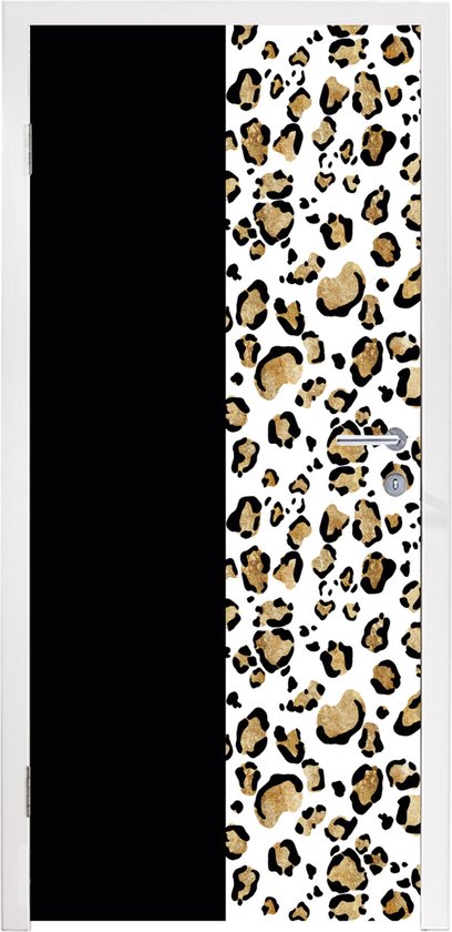 Deursticker Panterprint - Dieren - Waterverf - 90x215 cm - Deurposter
