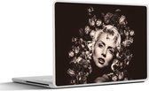 Laptop sticker - 17.3 inch - Vrouw - Bloem - Luxe