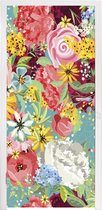 Deursticker Een kleurrijke bloemdessin illustratie - 95x215 cm - Deurposter