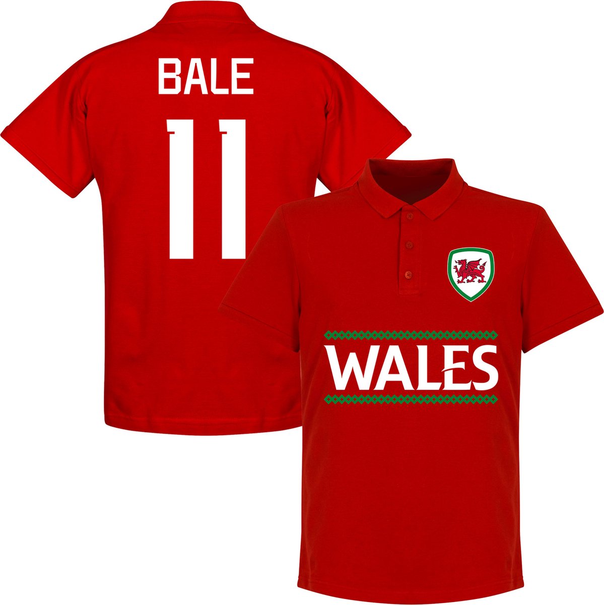 Wales Reliëf Bale Team Polo - Rood - XL