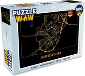 Puzzel Kaart - Amersfoort - Goud - Zwart - Legpuzzel - Puzzel 500 stukjes