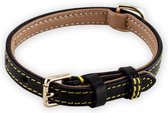 Brute Strength - Luxe leren halsband hond - Zwart - S - (26 - 33 cm) x 1,5cm