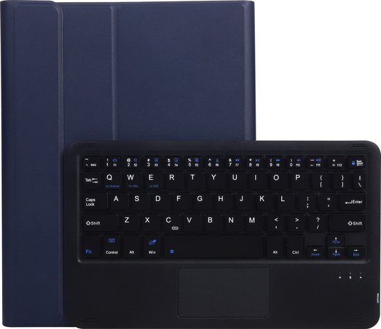 Case2go - Bluetooth Toetsenbord hoes geschikt voor Apple iPad 10 - 10.9 Inch (2022) - QWERTY keyboard met Touchpad - Donker Blauw