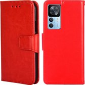 Mobigear Telefoonhoesje geschikt voor Xiaomi 12T Pro Hoesje | Mobigear Wallet Bookcase Portemonnee | Pasjeshouder voor 3 Pasjes | Telefoonhoesje voor Pinpas / OV Kaart / Rijbewijs - Rood