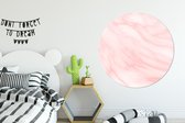 WallCircle - Stickers muraux - Cercle Papier Peint - Marbre - Rose - Wit - Luxe - Aspect Marbre - 120x120 cm - Cercle Mural - Auto Adhésif - Sticker Papier Peint Rond XXL