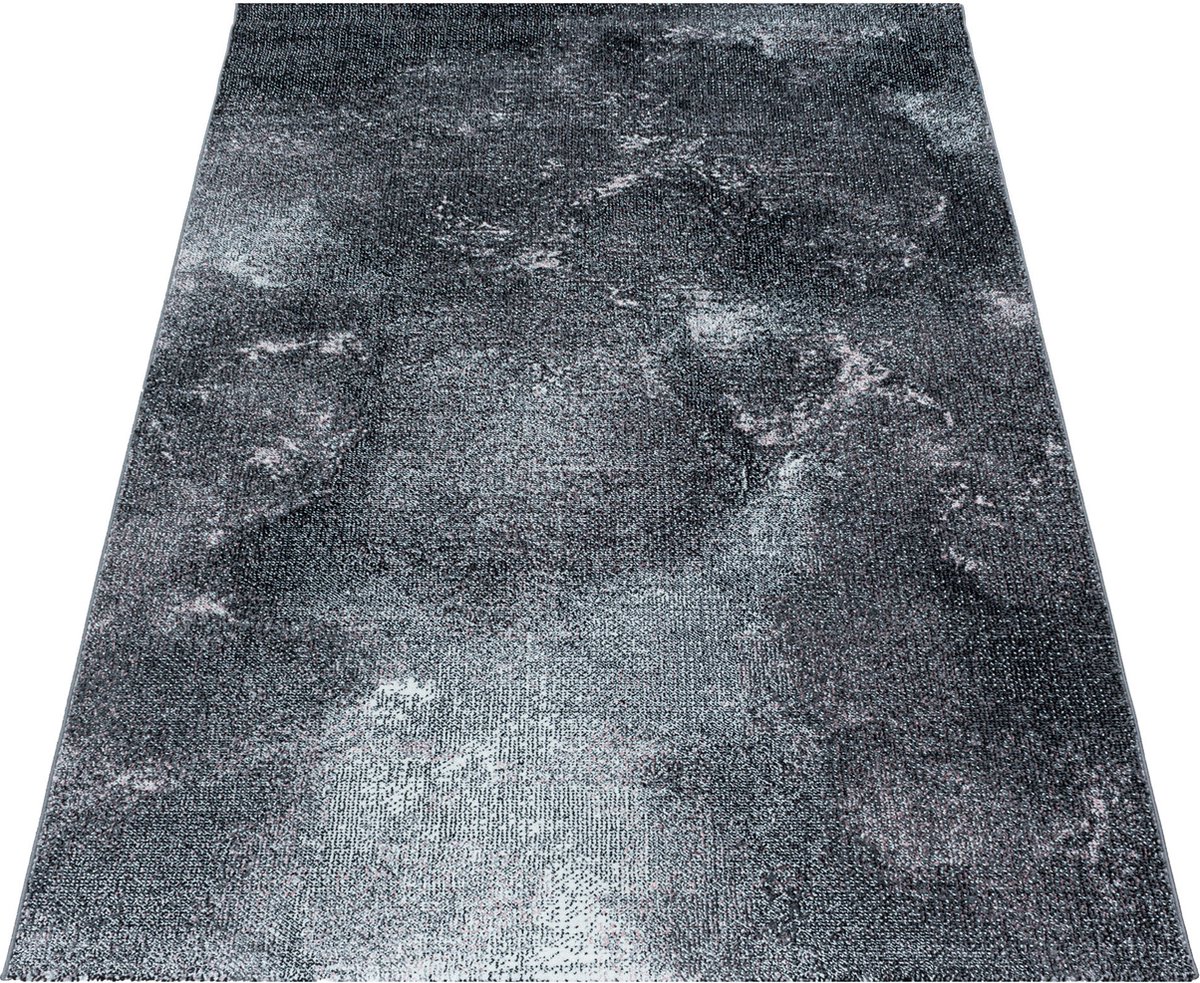 Kortpolig vloerkleed, ombré design, blauw, woonkamerkleed, jute achterkant, afmeting: 80 x 150 cm