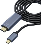 LUXWALLET CHB2 USB C naar HDMI Mannelijk – 4K 30HZ – Thunderbolt 3 – 1.8M – Plug & Play - Zwart