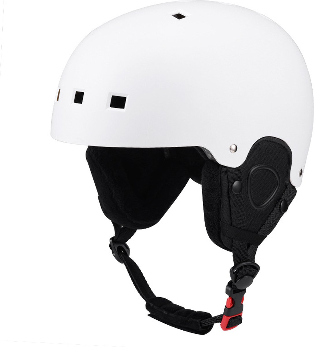 LIVLOV Skihelm -Skihelm Dames - Dubbele Boord Skihelmen - Warme Skihelmen - Fietshelmen in de Winter - Unisex - Maat L（59-61CM）- Wit