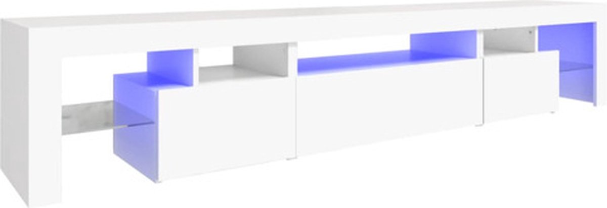 vidaXL - Tv-meubel - met - LED-verlichting - 215x36,5x40 - cm - wit