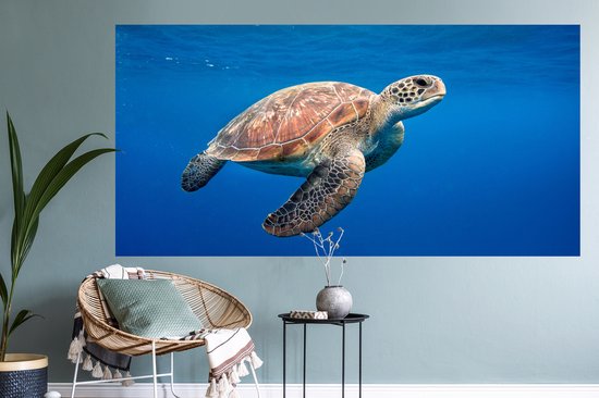 Stickers muraux - Film autocollant - Tortue dans l'océan - 160x80 cm - Film adhésif - Stickers muraux chambre enfant - Papier peint autocollant - Papier peint autocollant - Film autocollant